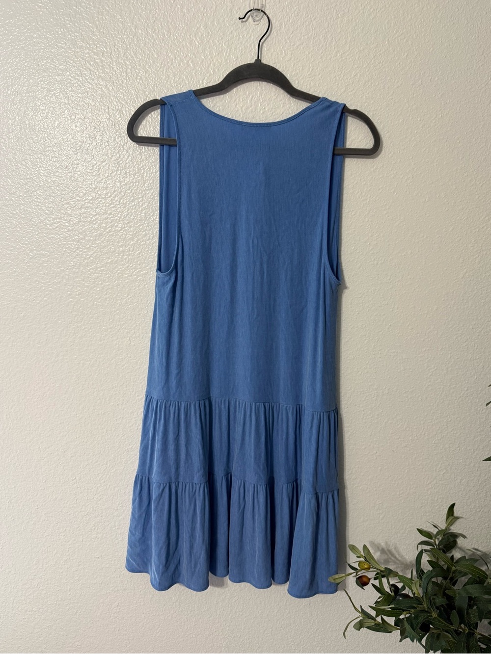 Zara Blue Tiered Sleeveless Mini Dress Size Small - Picture 2 of 3